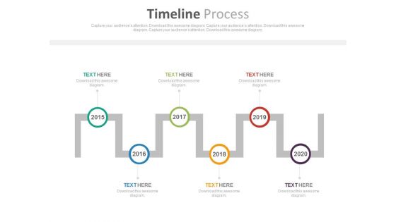 Sequential Timeline With Years For Target Management Powerpoint Slides