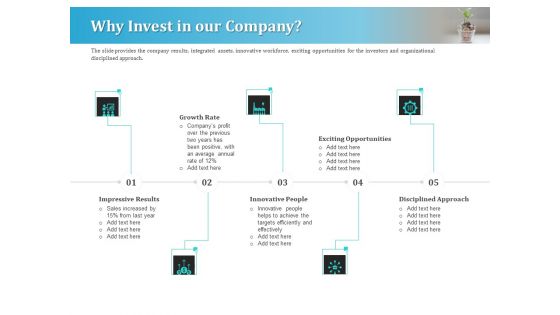 Series A Funding For Start Up Why Invest In Our Company Brochure PDF