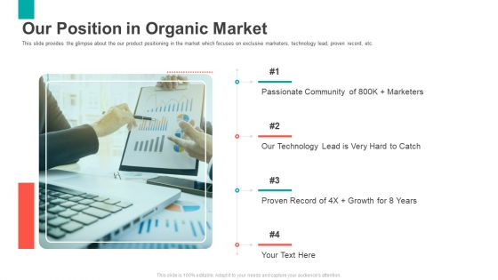 Series B Capital Funding Pitch Deck Our Position In Organic Market Themes PDF Series B Capital Funding Pitch Deck Our Position In Organic Market Themes PDF