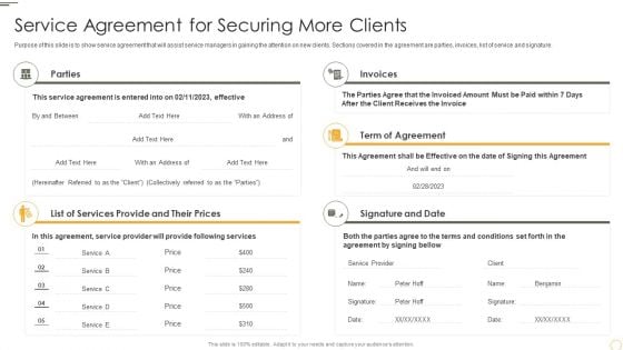 Service Agreement For Securing More Clients Brochure PDF Service Agreement For Securing More Clients Brochure PDF