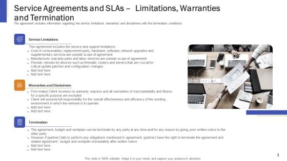 Service Agreements And Slas Limitations Warranties And Termination Ppt Graphics PDF