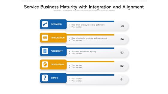 Service Business Maturity With Integration And Alignment Ppt PowerPoint Presentation File Skills PDF
