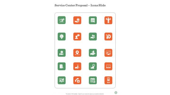 Service Center Proposal Icons Slide One Pager Sample Example Document