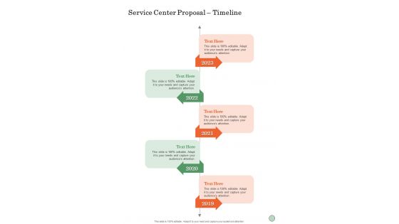 Service Center Proposal Timeline One Pager Sample Example Document