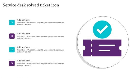 Service Desk Solved Ticket Icon Sample PDF