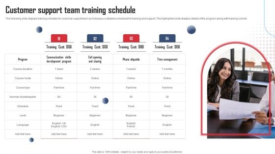Service Distinctiveness Customer Support Team Training Schedule Sample PDF Service Distinctiveness Customer Support Team Training Schedule Sample PDF