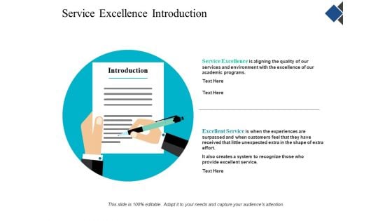 Service Excellence Introduction Ppt Powerpoint Presentation Slides Design Ideas