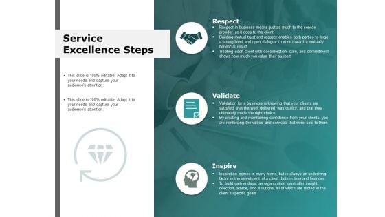 Service Excellence Steps Respect Ppt Powerpoint Presentation Summary File Formats