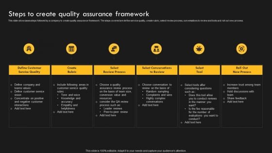 Service Improvement Techniques For Client Retention Steps To Create Quality Assurance Framework Demonstration PDF Service Improvement Techniques For Client Retention Steps To Create Quality Assurance Framework Demonstration PDF