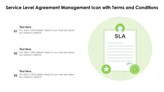 Service Level Agreement Management Icon With Terms And Conditions Structure PDF