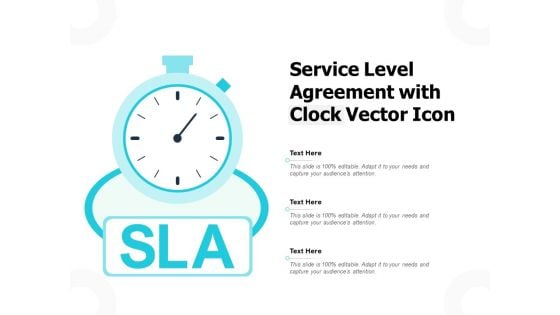 Service Level Agreement With Clock Vector Icon Ppt PowerPoint Presentation Ideas Layout