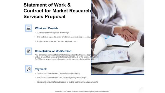 Service Market Research Statement Of Work And Contract For Market Research Services Proposal Infographics PDF