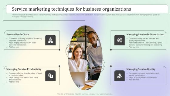 Service Marketing Techniques For Business Organizations Summary PDF