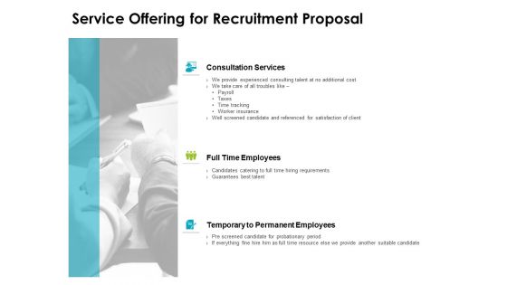 Service Offering For Recruitment Proposal Ppt PowerPoint Presentation Professional Example Introduction