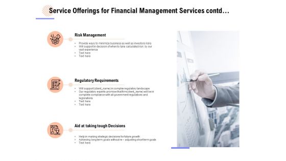 Service Offerings For Financial Management Services Contd Ppt PowerPoint Presentation Slides Demonstration