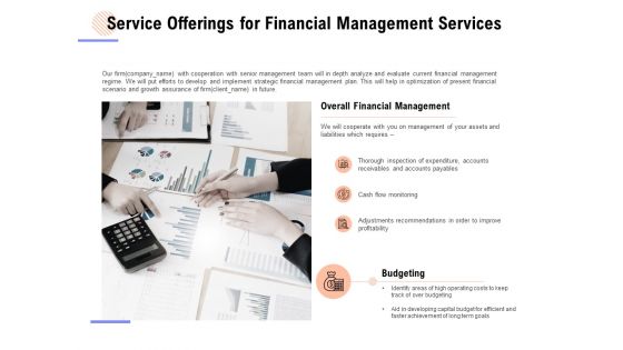 Service Offerings For Financial Management Services Ppt PowerPoint Presentation Layouts Summary