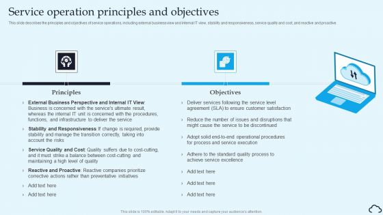 Service Operation Principles And Objectives IT Service Management Framework Information PDF