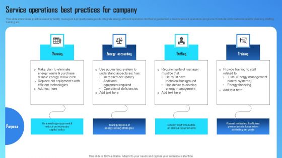Service Operations Best Practices For Company Slides PDF