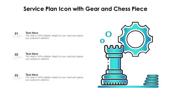 Service Plan Icon With Gear And Chess Piece Ppt PowerPoint Presentation File Background Designs PDF