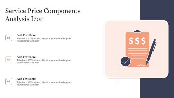 Service Price Components Analysis Icon Infographics PDF
