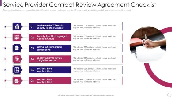 Service Provider Contract Review Agreement Checklist Information PDF