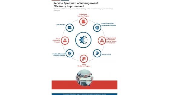 Service Spectrum Of Management Efficiency Improvement One Pager Sample Example Document