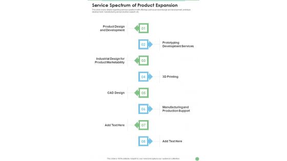 Service Spectrum Of Product Expansion One Pager Sample Example Document Service Spectrum Of Product Expansion One Pager Sample Example Document