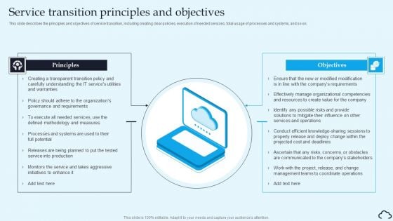 Service Transition Principles And Objectives IT Service Management Framework Rules PDF