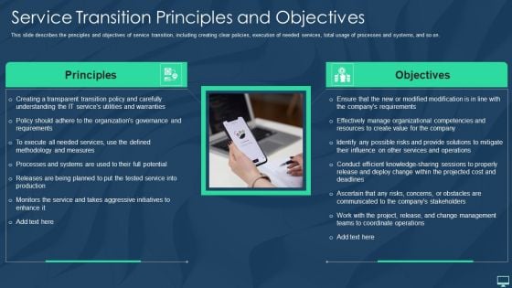 Service Transition Principles And Objectives Ppt Professional Model PDF