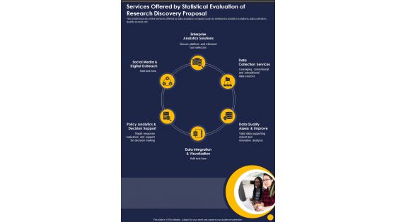Services Offered By Statistical Evaluation Of Research Discovery Proposal One Pager Sample Example Document Services Offered By Statistical Evaluation Of Research Discovery Proposal One Pager Sample Example Document