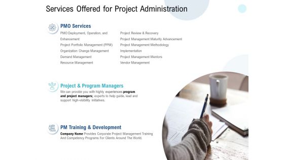 Services Offered For Project Administration Ppt PowerPoint Presentation Gallery Graphics