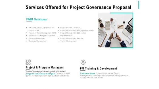 Services Offered For Project Governance Proposal Ppt PowerPoint Presentation Inspiration Styles