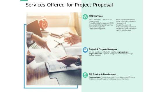 Services Offered For Project Proposal Ppt PowerPoint Presentation Icon Inspiration