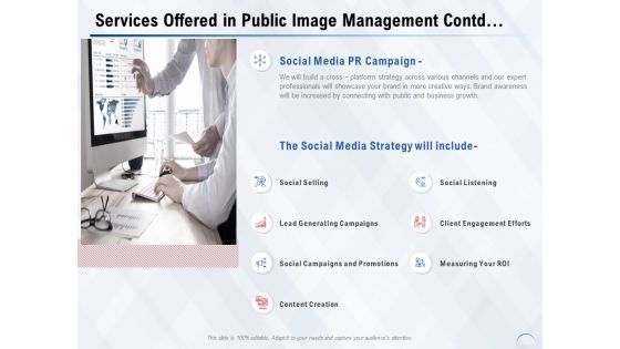 Services Offered In Public Image Management Contd Ppt PowerPoint Presentation Inspiration Graphics Download