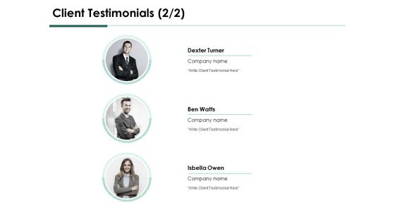 Services Proposal By Financial Representative Client Testimonials Teamwork Elements PDF