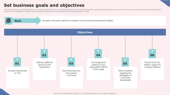 Set Business Goals And Objectives Diagrams PDF Set Business Goals And Objectives Diagrams PDF