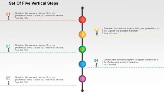 Set Of Five Vertical Steps Powerpoint Templates