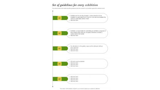 Set Of Guidelines For Every Exhibition One Pager Sample Example Document Set Of Guidelines For Every Exhibition One Pager Sample Example Document