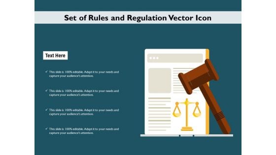 Set Of Rules And Regulation Vector Icon Ppt PowerPoint Presentation Show Example PDF