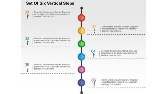 Set Of Six Vertical Steps Powerpoint Templates