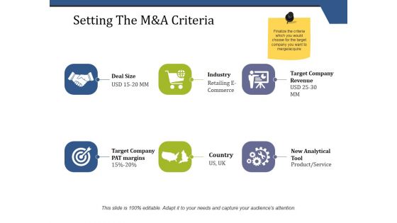 Setting The M And A Criteria Ppt PowerPoint Presentation Infographic Template Backgrounds