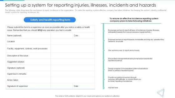 Setting Up A System For Reporting Injuries Illnesses Incidents And Hazards Information PDF Setting Up A System For Reporting Injuries Illnesses Incidents And Hazards Information PDF