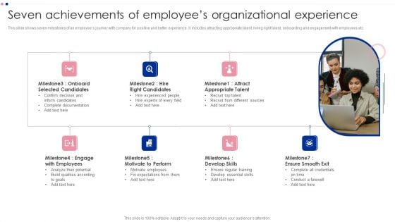 Seven Achievements Of Employees Organizational Experience Ppt Pictures Backgrounds PDF