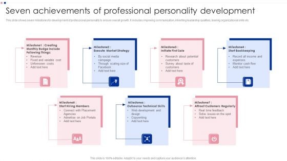 Seven Achievements Of Professional Personality Development Ppt Styles Diagrams PDF