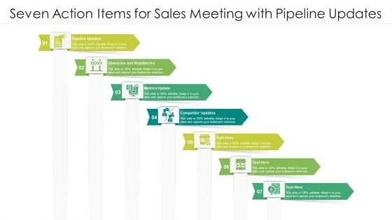 Seven Action Items For Sales Meeting With Pipeline Updates Ppt PowerPoint Presentation File Graphics Design PDF Seven Action Items For Sales Meeting With Pipeline Updates Ppt PowerPoint Presentation File Graphics Design PDF