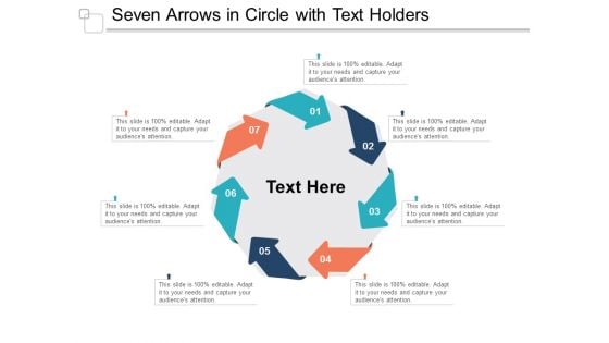 Seven Arrows In Circle With Text Holders Ppt Powerpoint Presentation Ideas Shapes