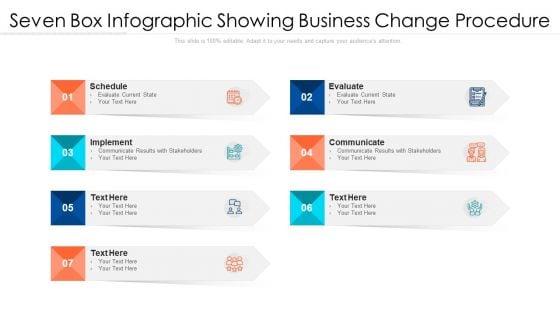 Seven Box Infographic Showing Business Change Procedure Ppt PowerPoint Presentation Gallery Files PDF