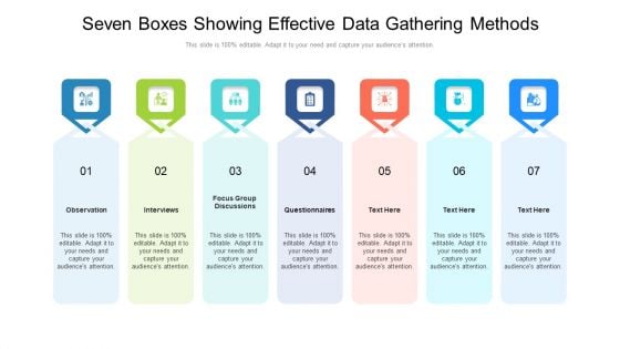 Seven Boxes Showing Effective Data Gathering Methods Ppt PowerPoint Presentation File Layout PDF