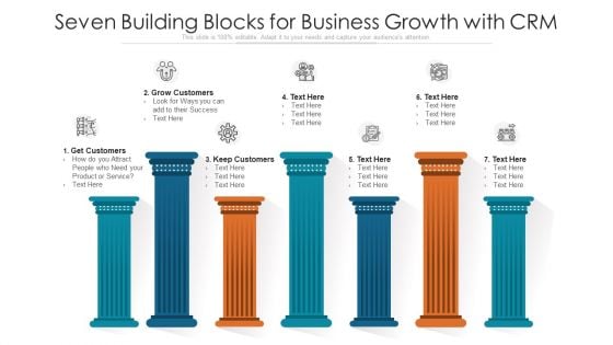 Seven Building Blocks For Business Growth With CRM Ppt PowerPoint Presentation File Summary PDF