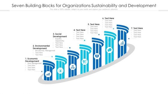 Seven Building Blocks For Organizations Sustainability And Development Ppt PowerPoint Presentation Icon Model PDF